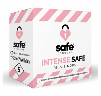 Prezerwatywy stymulujące - Safe Intense Safe 5 szt